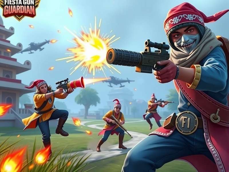 Fiesta Gun Guardian multiplayer mode showcasing team battle